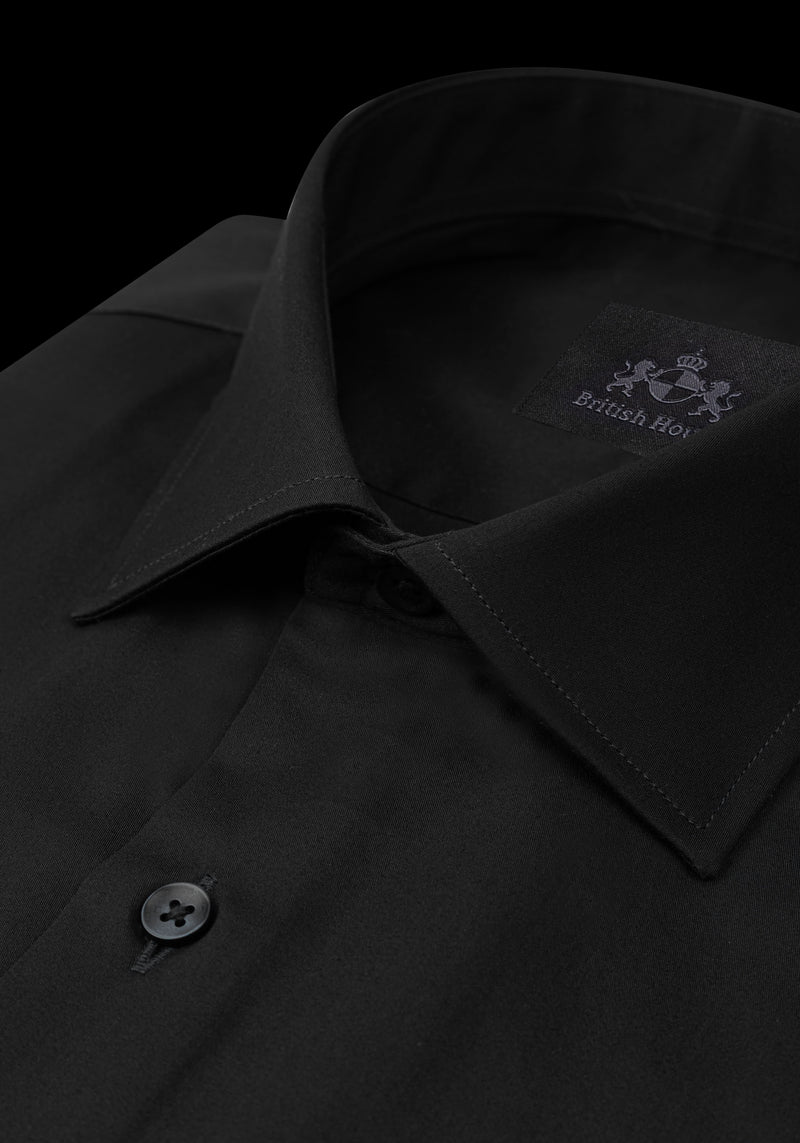Crow Black Luxe Twill Shirt - Wrinkle-free