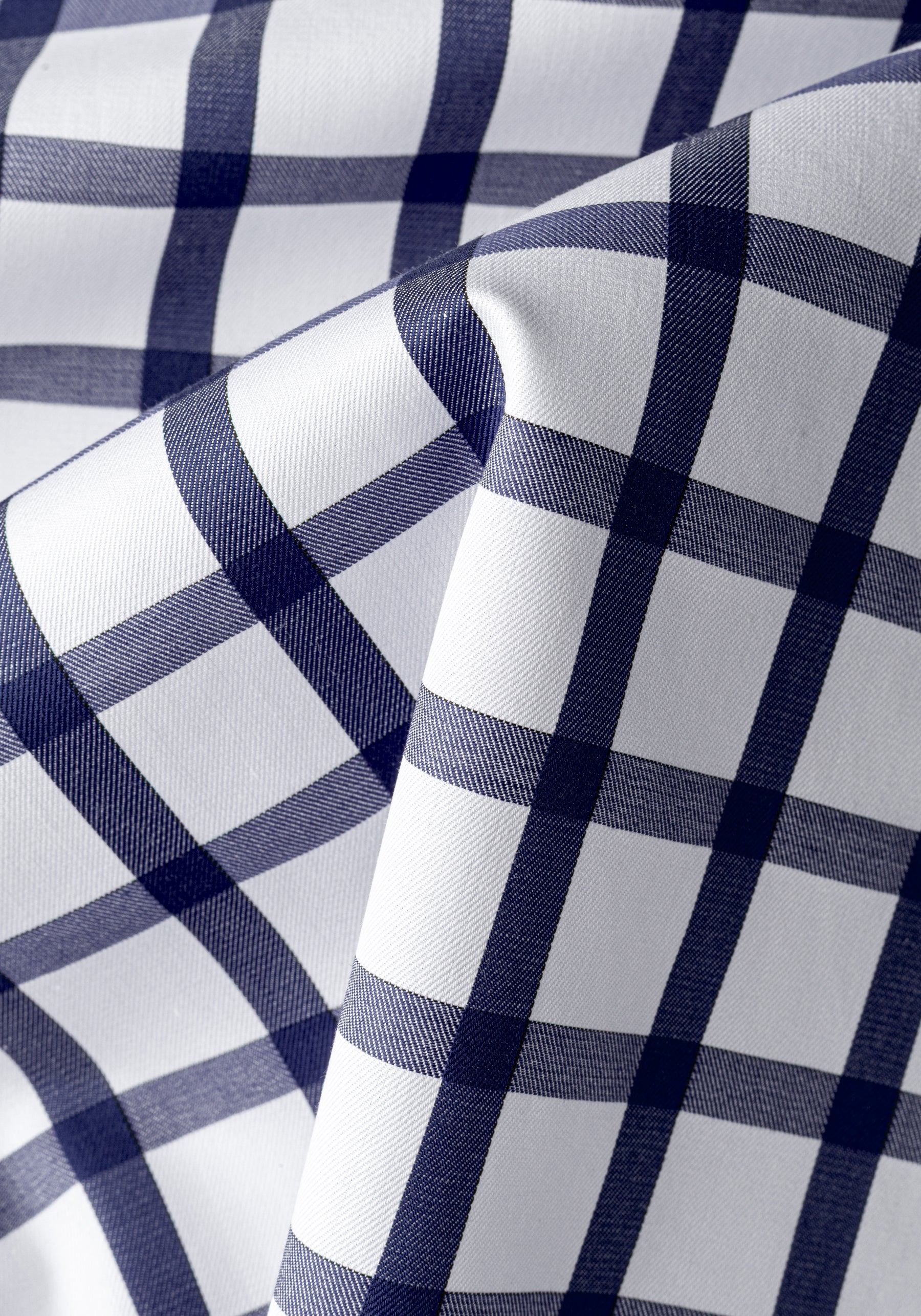 Solid Navy Checked Signature Twill Shirt