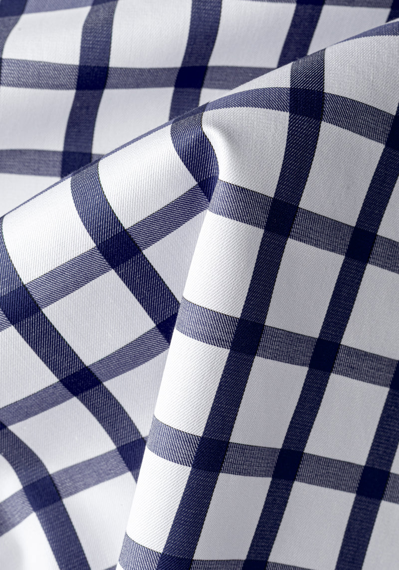 Solid Navy Checked Signature Twill Shirt