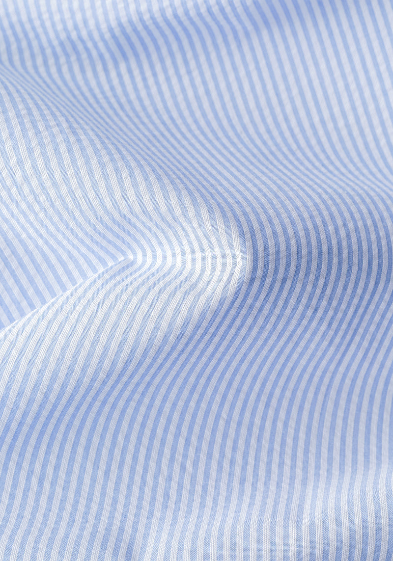Sky Blue Stripe Seersucker Shirt