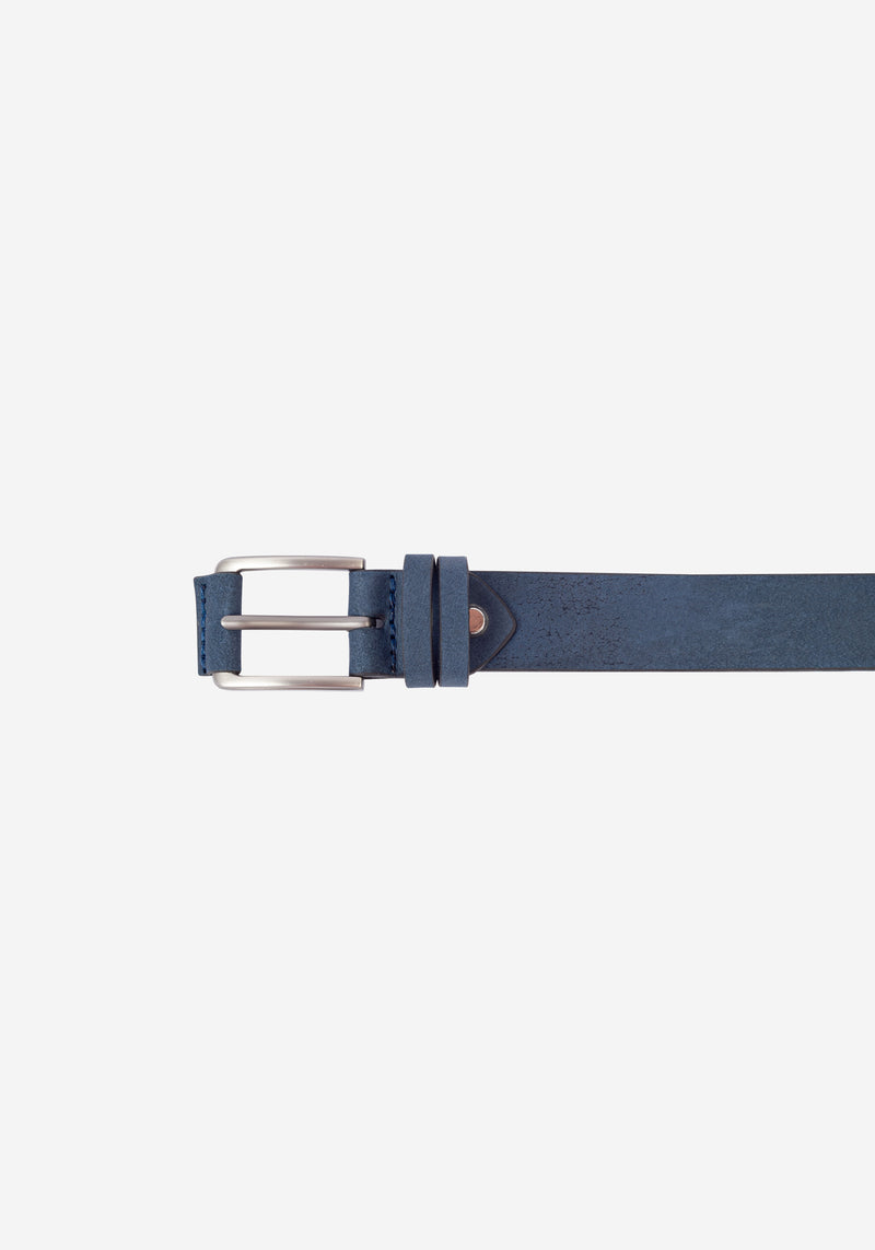 Slate Blue Leather Belt