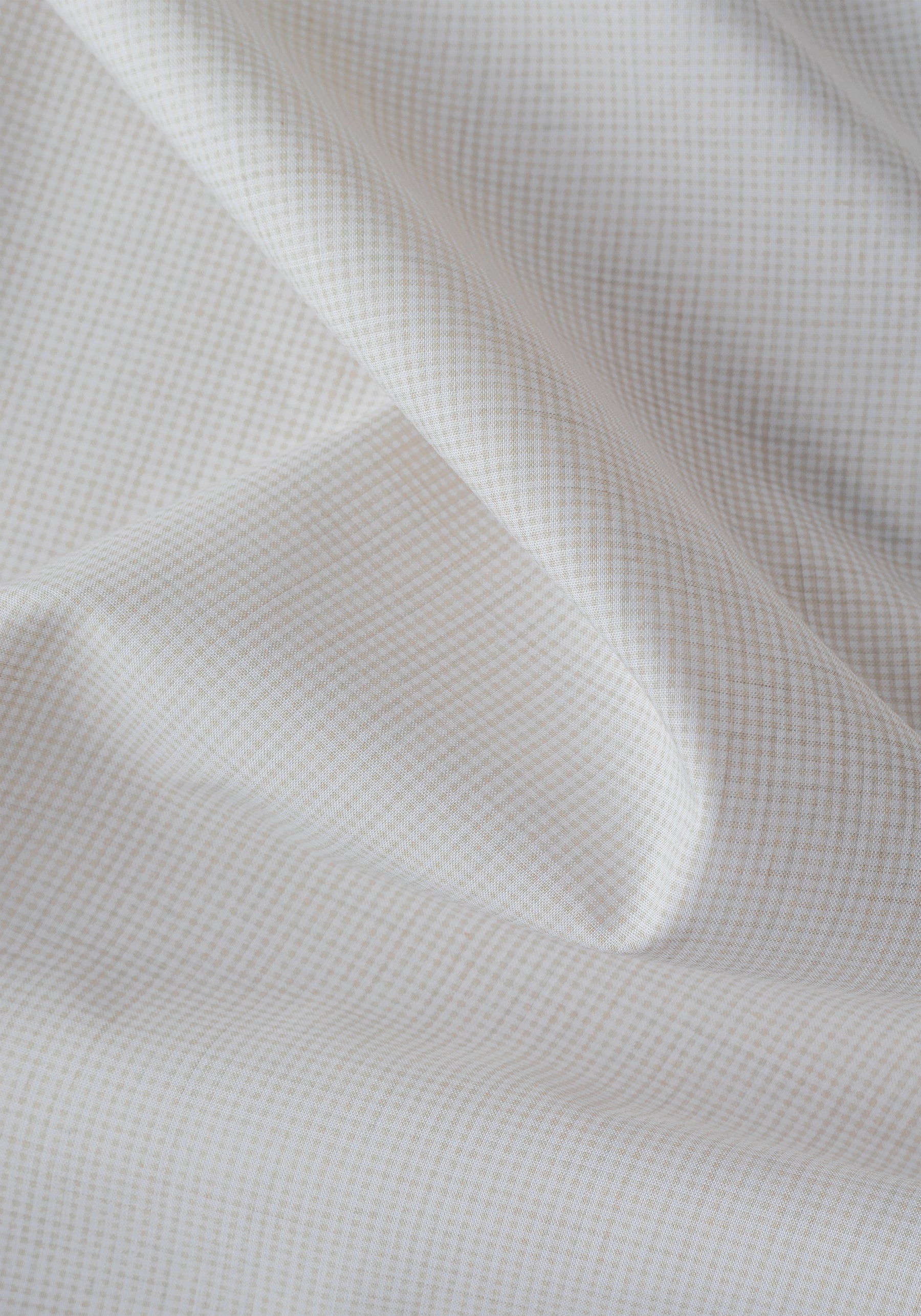 Hemp Beige Checked Light Oxford Shirt