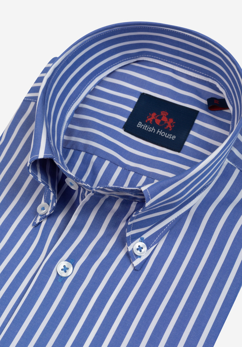 Deep Blue Tencel Cotton Shirt
