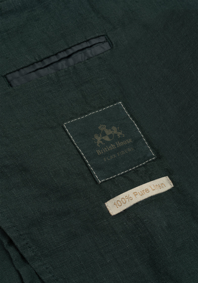 Hunter Green Pure Linen Blazer