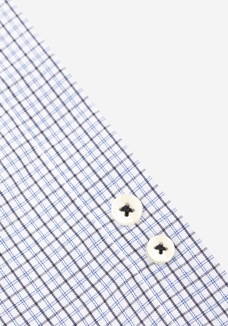 Ink Navy Checked Poplin Shirt