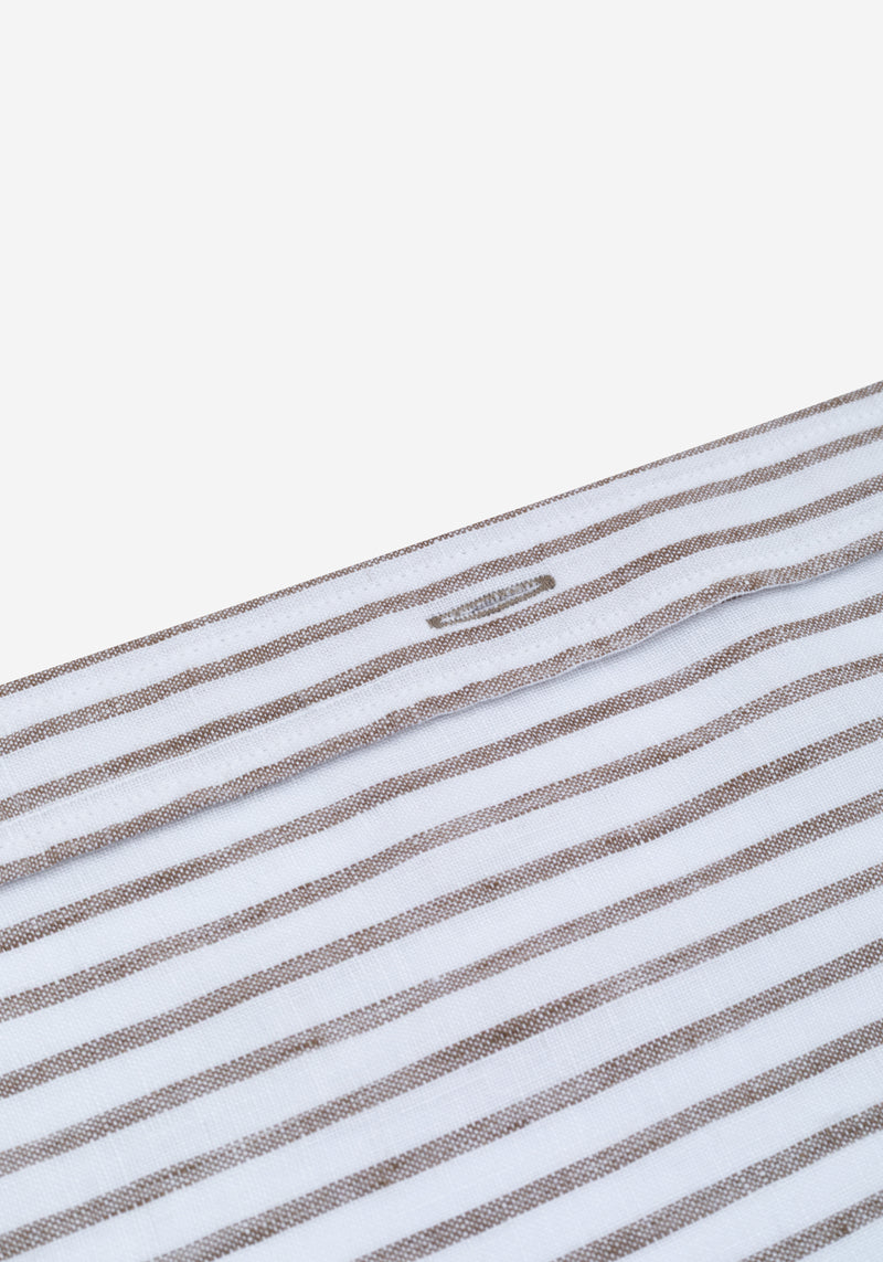 Clay Beige Stripe Belgian Linen Shirt