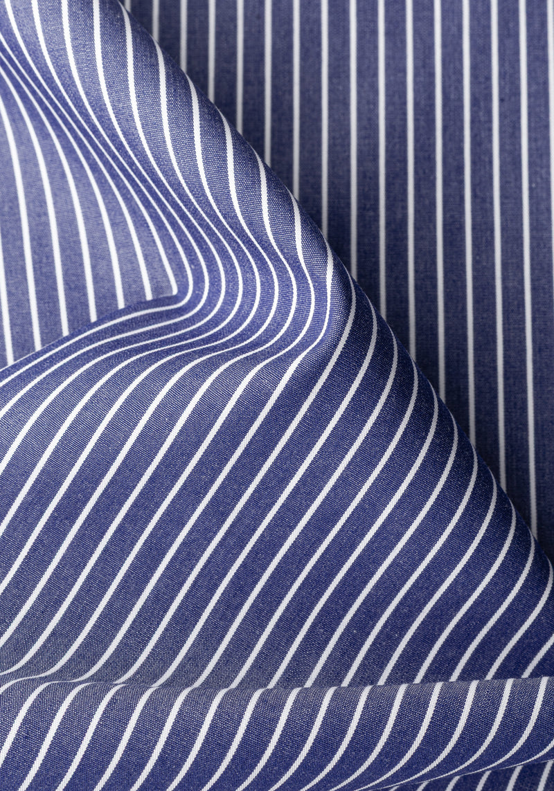 Midnight Navy Stripe Poplin Shirt