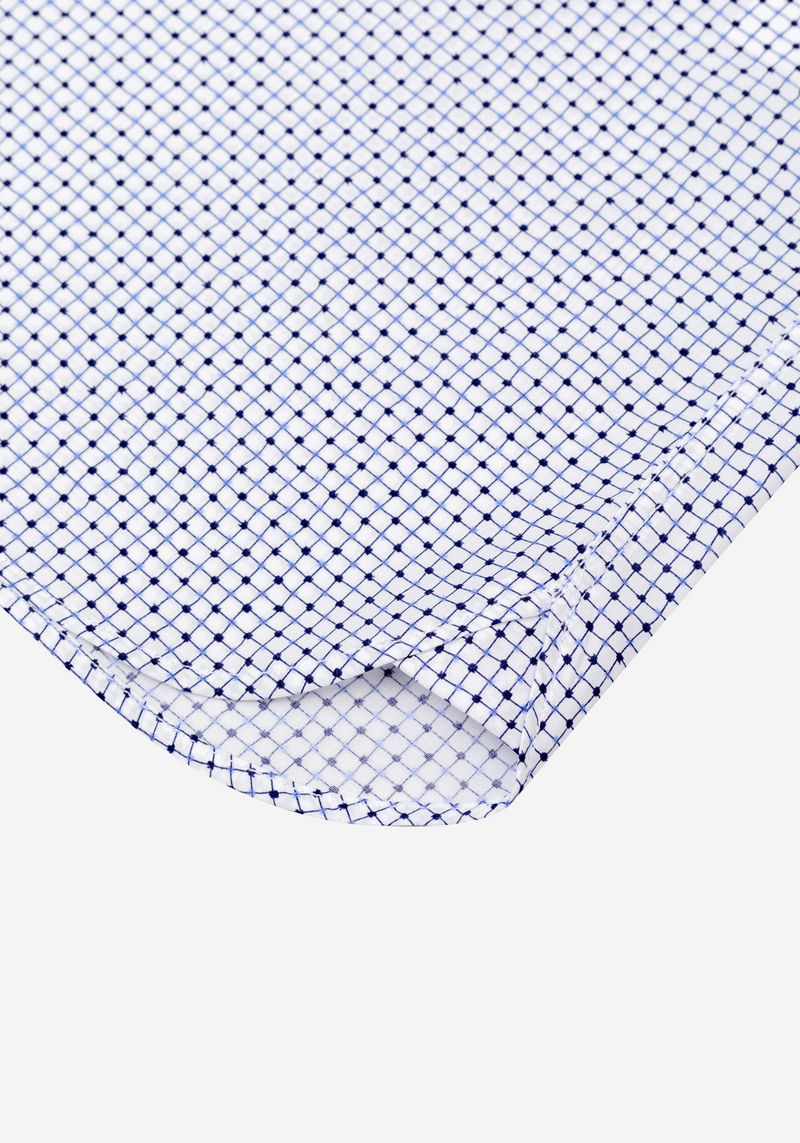 Marine Blue Two-Tone Pattern Poplin Shirt
