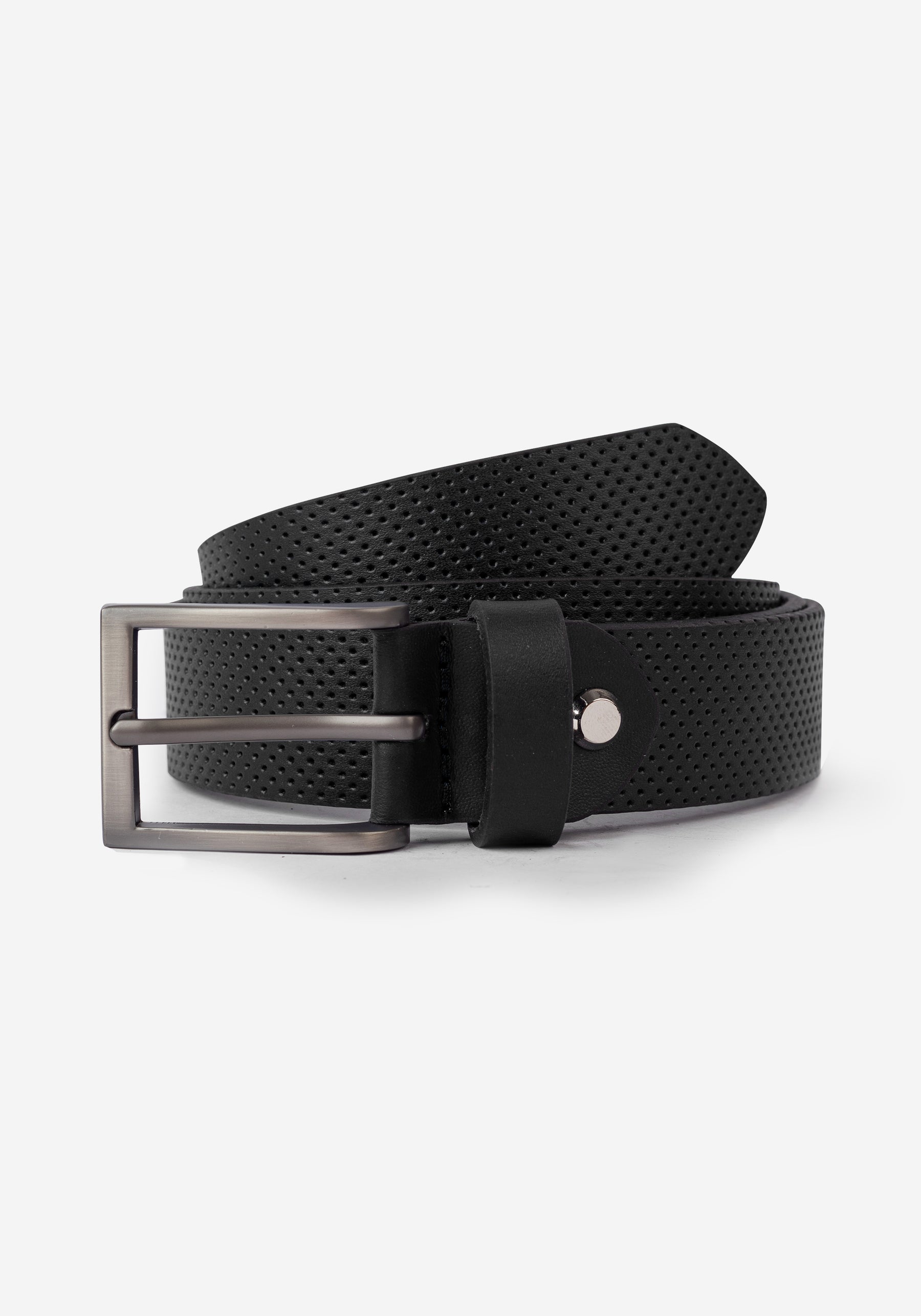 Dim Black Dotted Leather Belt