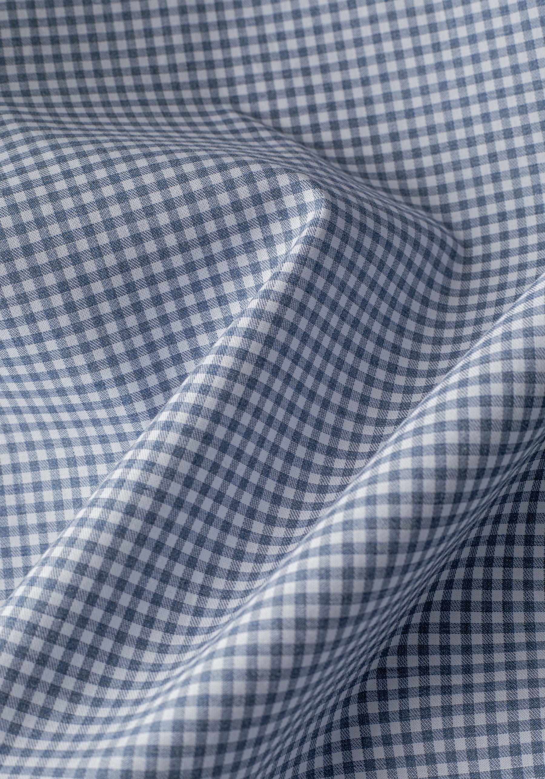 Faded Navy Checked Poplin Shirt