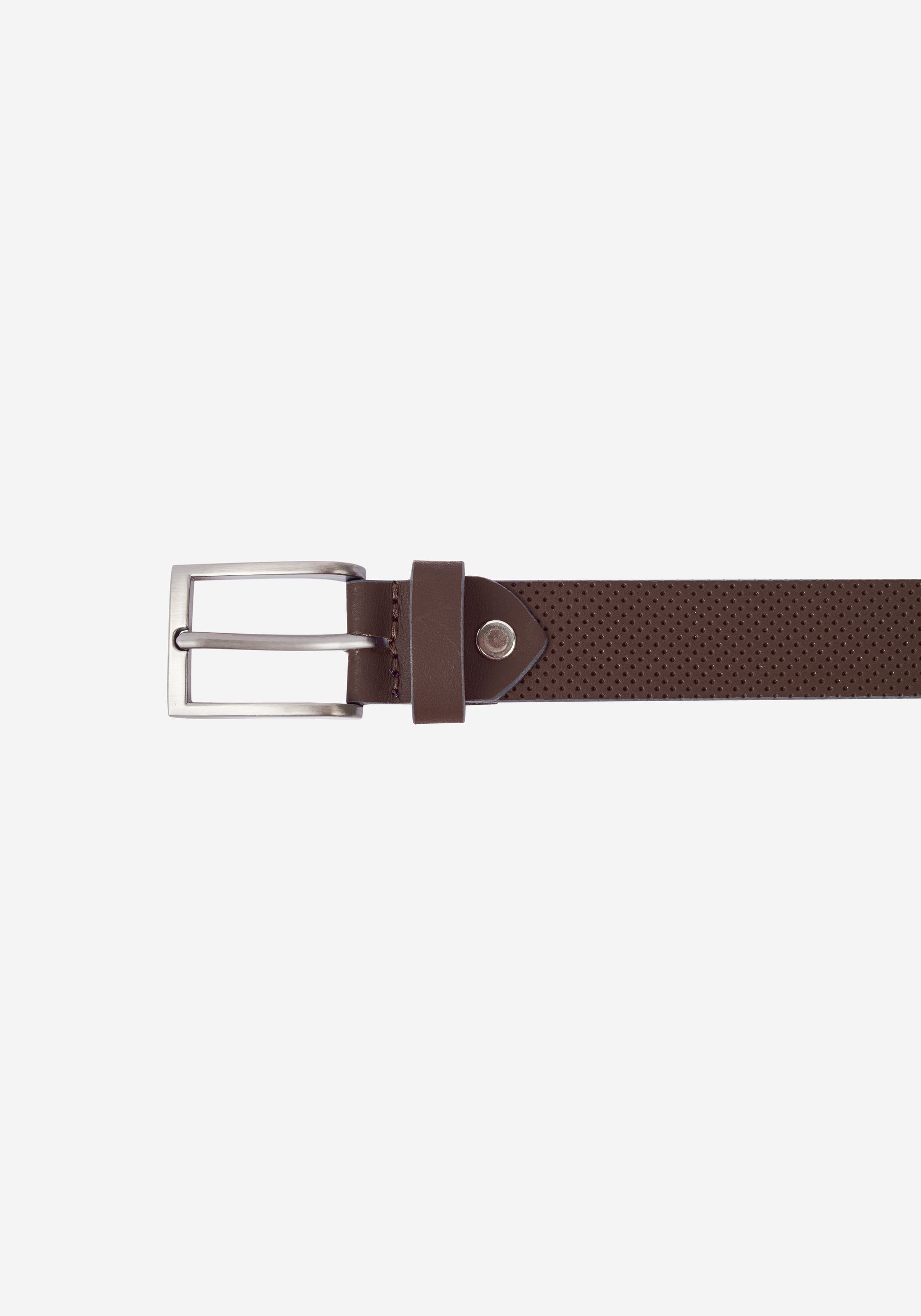 Coffee Brown Dotted Leather Belt