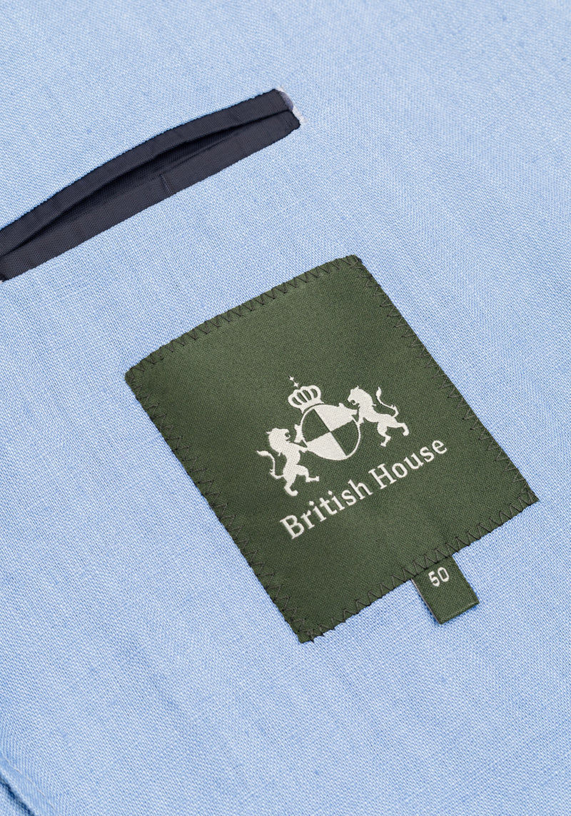 Breeze Blue Pure Linen Blazer