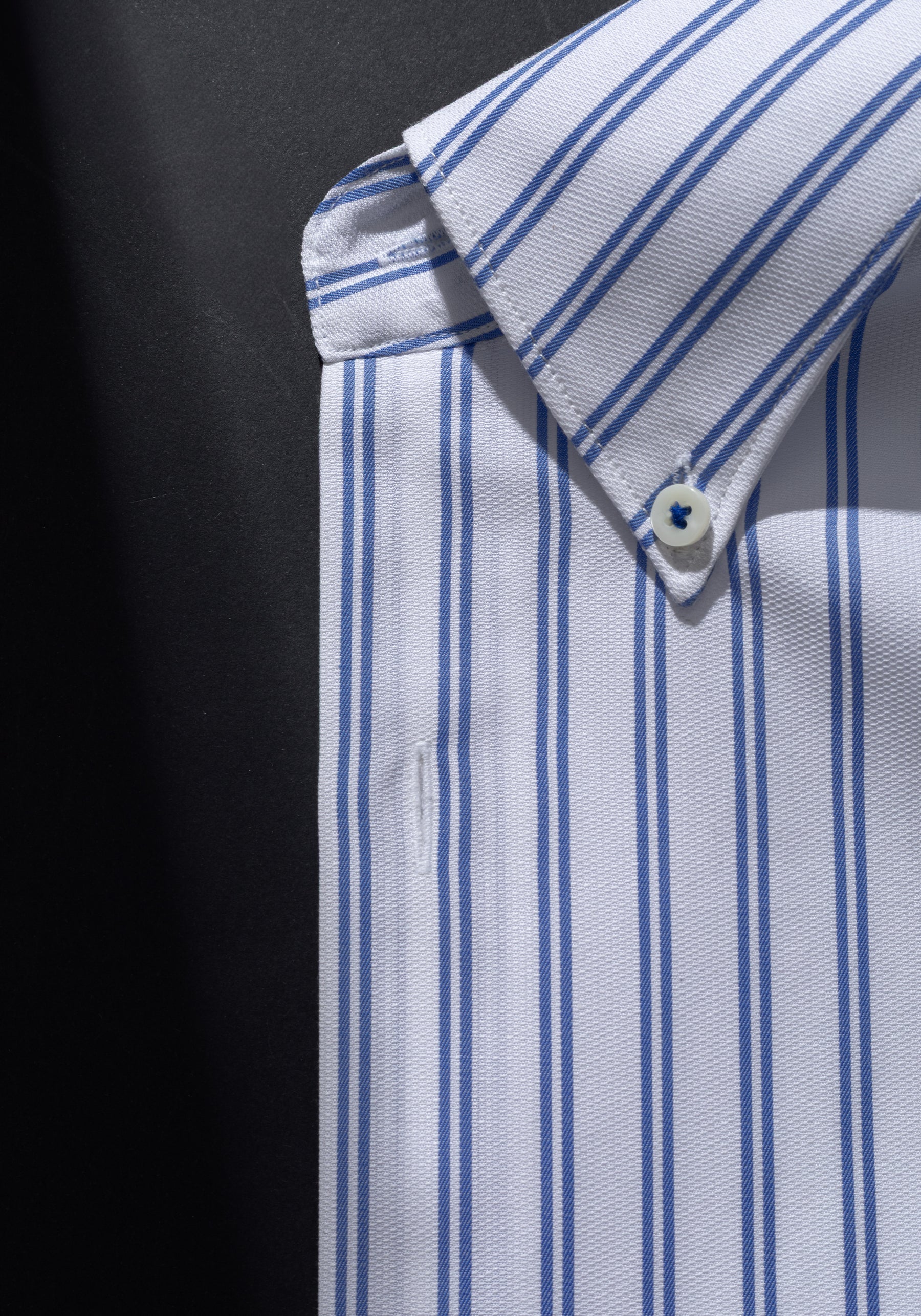 Nile Blue Stripe Basket Weave Shirt