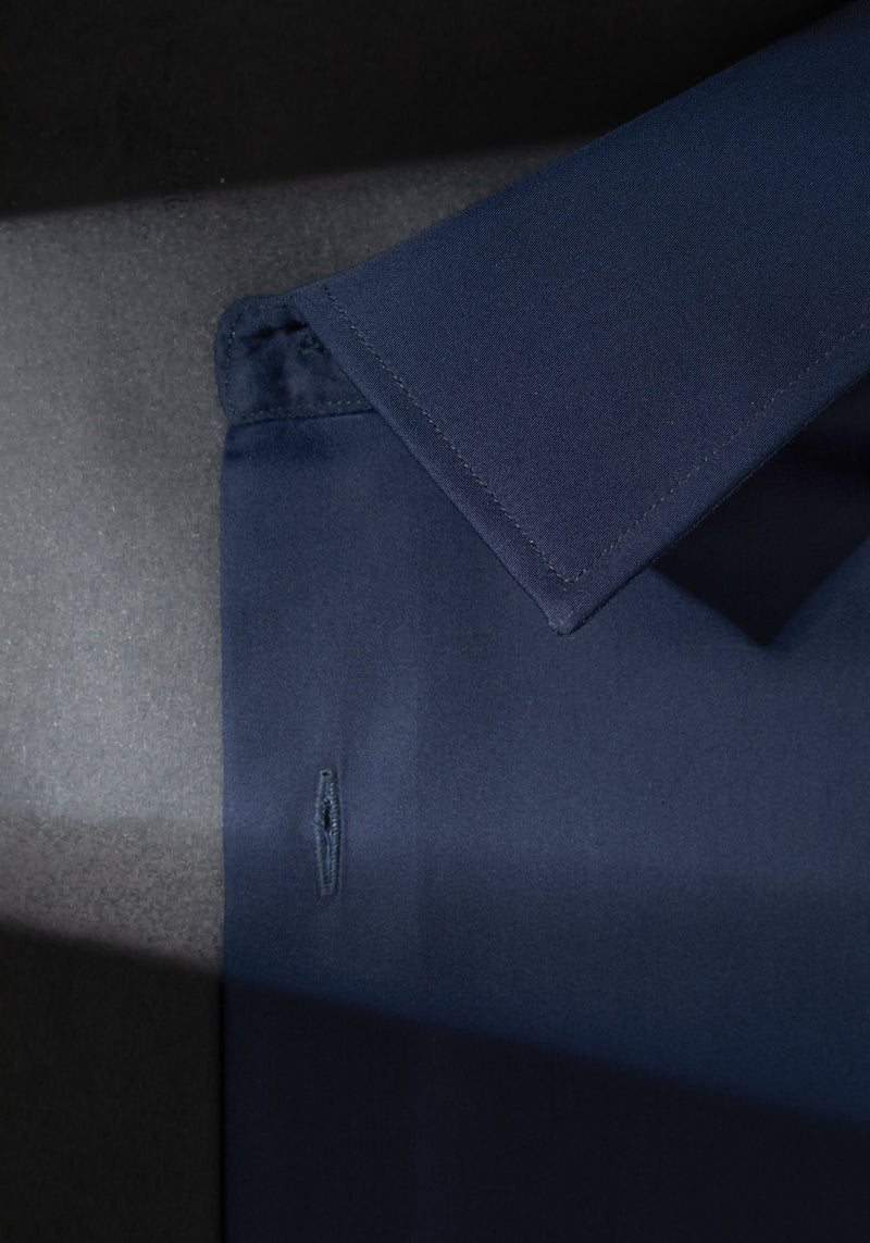 Antique Navy Luxe Twill Shirt - Wrinkle-free