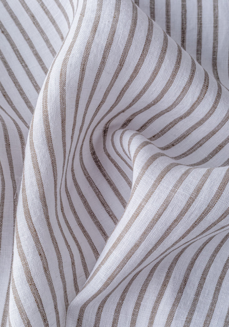 Clay Beige Stripe Belgian Linen Shirt