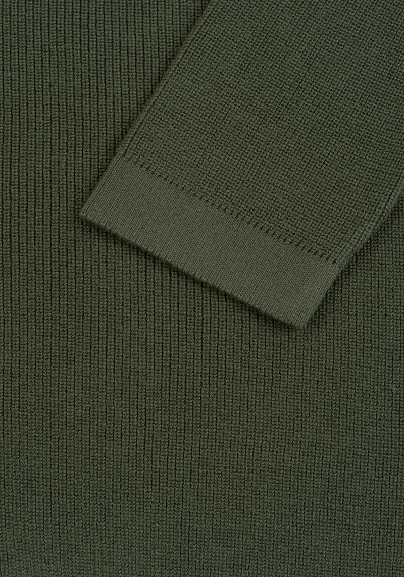 Deep Olive Heavy Knitted Cardigan