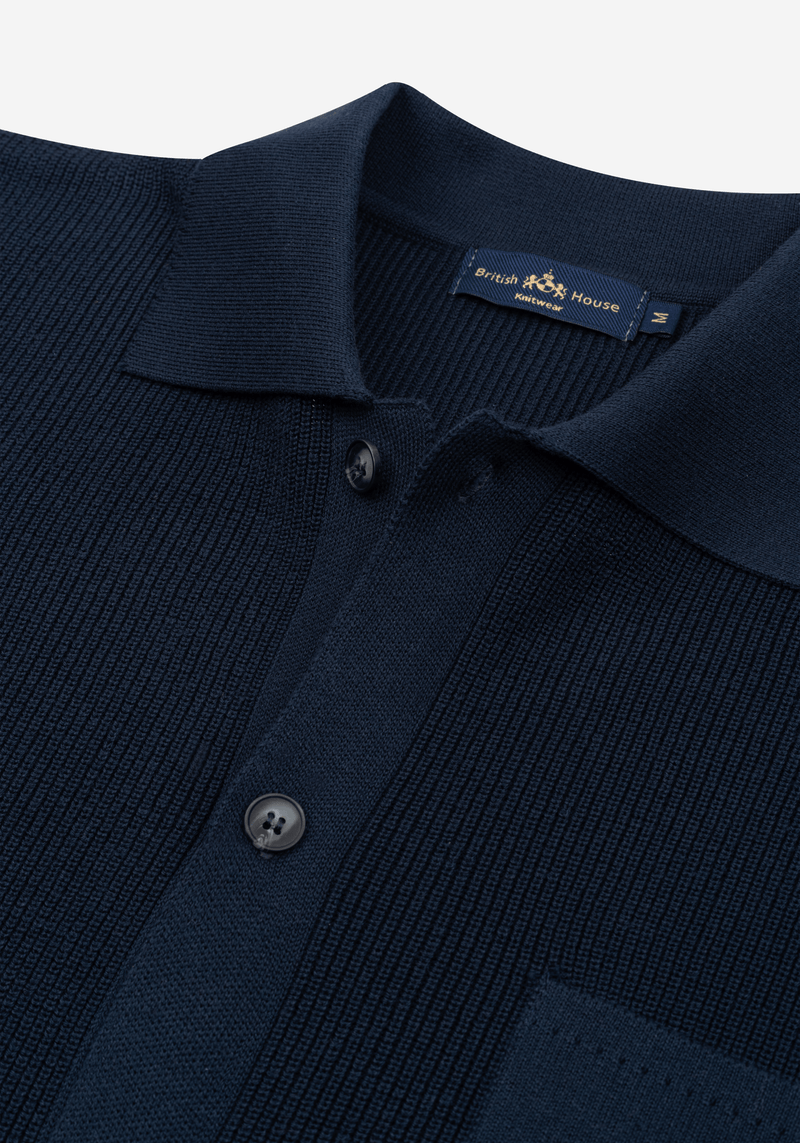 Solid Navy Heavy Knitted Cardigan