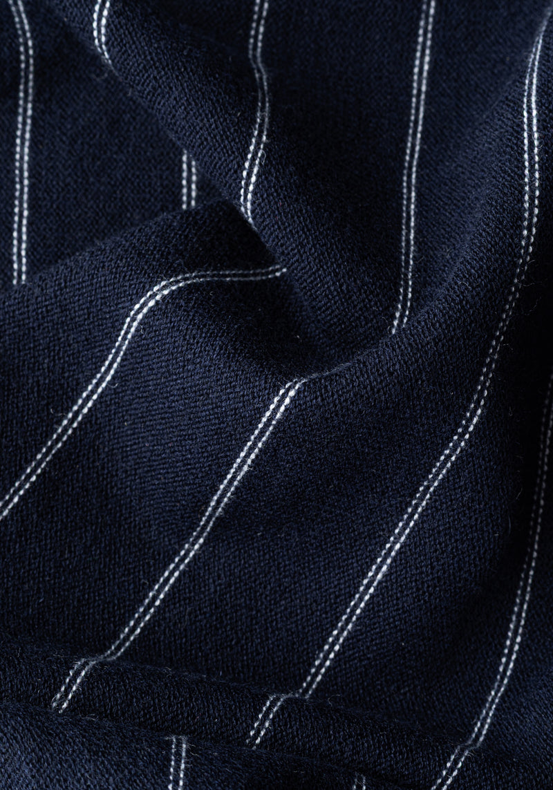 Arctic Navy Stripe Merino Wool Blend Cardigan