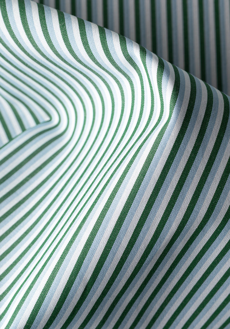Forest Green Stripe Oxford Shirt
