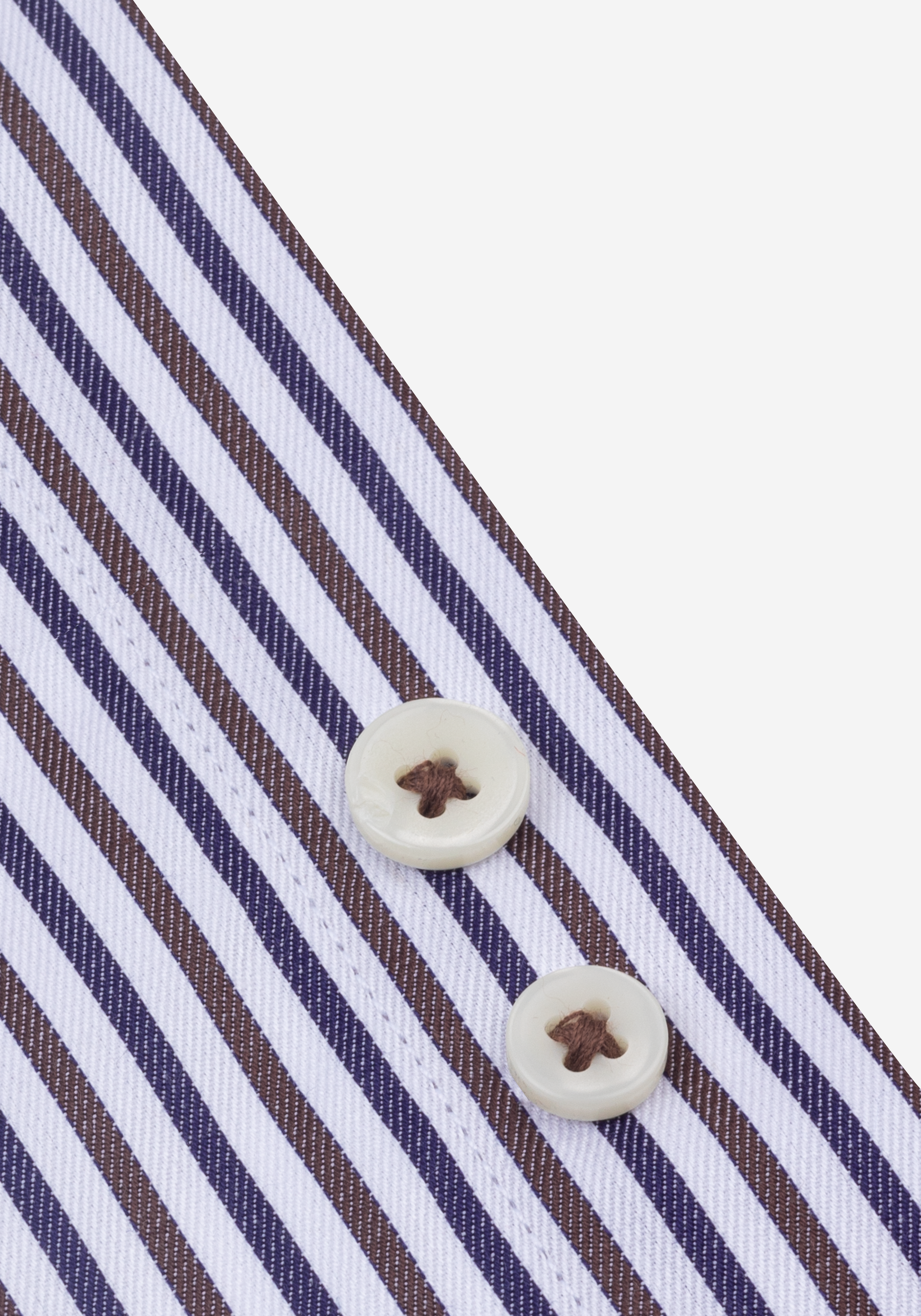 Vintage Navy Brown Stripe Twill Shirt