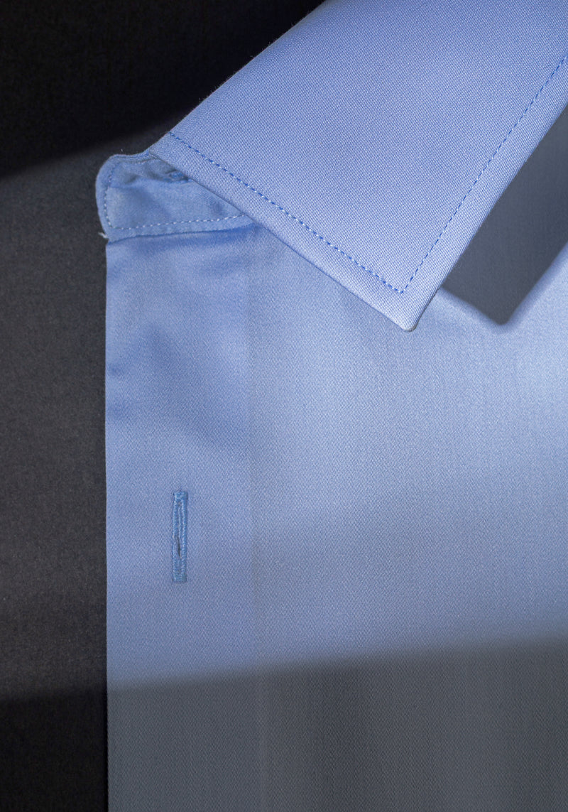 Alice Blue Luxe Twill Shirt - Wrinkle-free