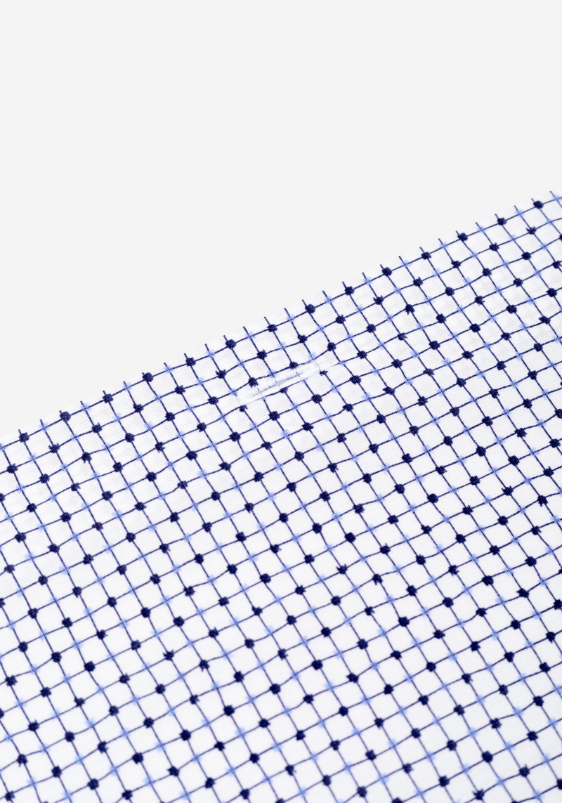 Marine Blue Two-Tone Pattern Poplin Shirt