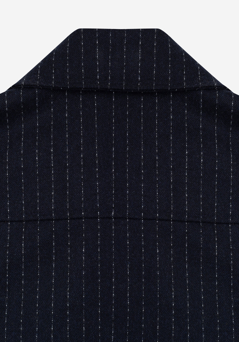 Noir Navy Stripe Wool-Blend Bomber Jacket