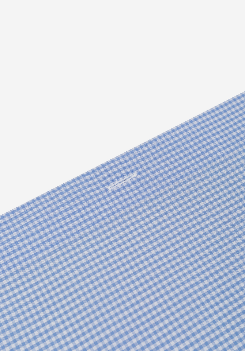 Pale Blue Checked Poplin Shirt