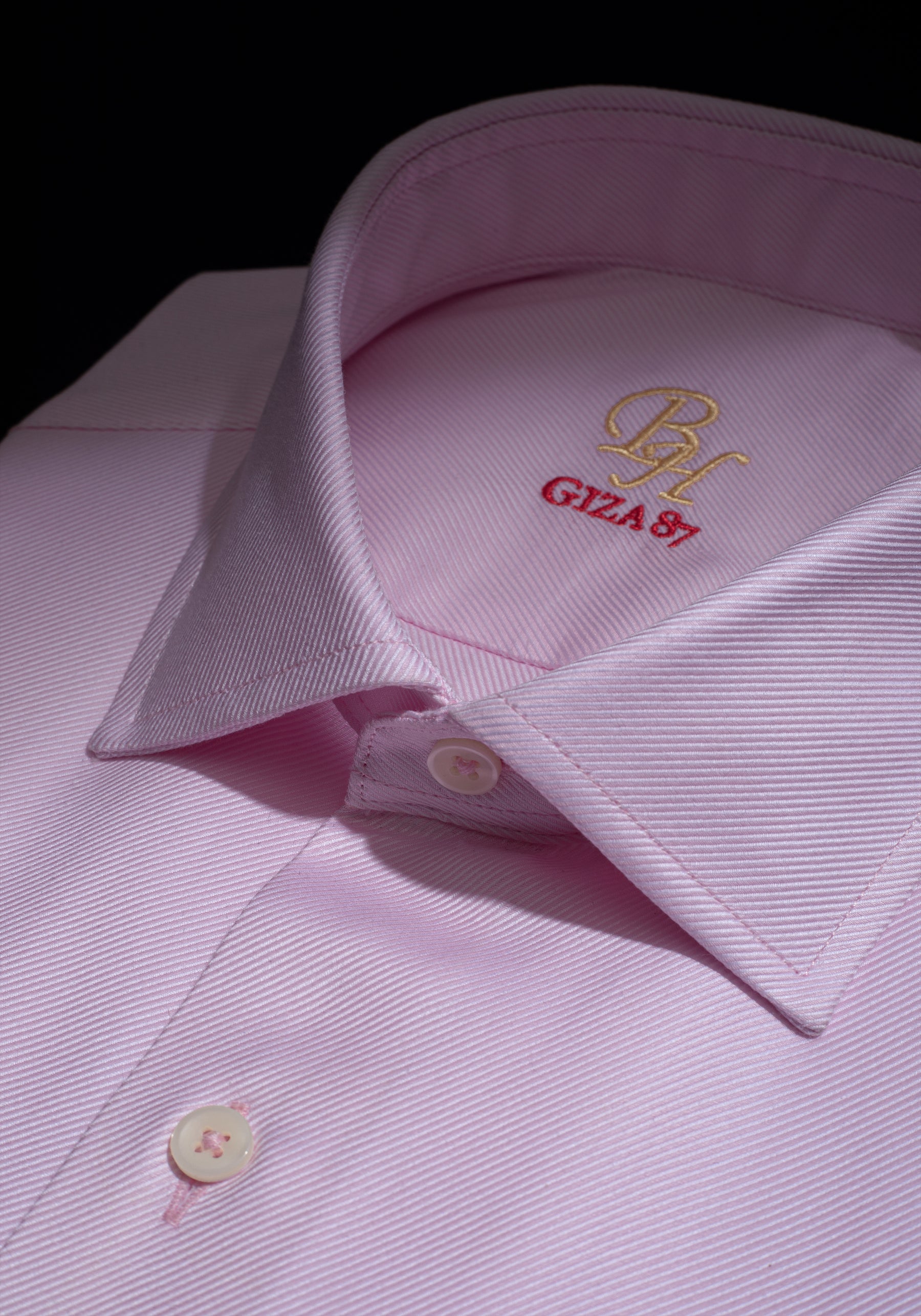 Giza 87 Cotton Blush Pink Stripe Signature Twill Shirt