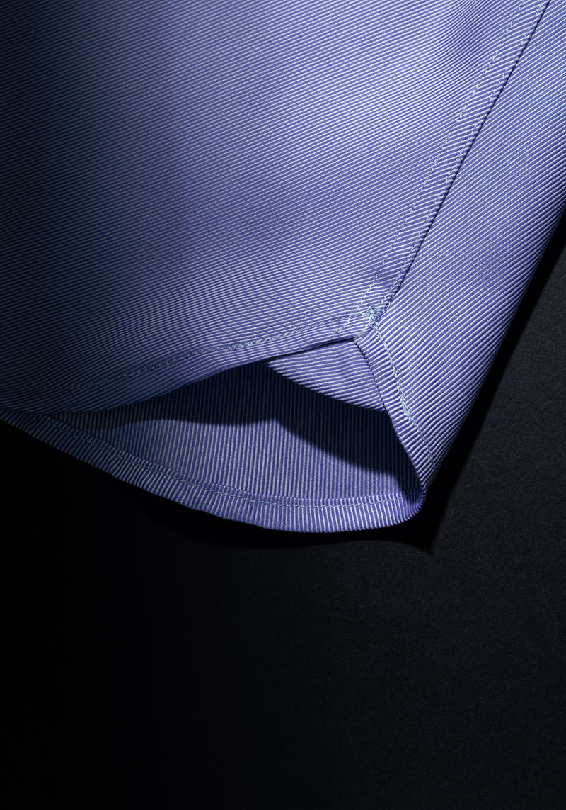 Giza 87 Cotton Silent Blue Stripe Fine Twill Shirt