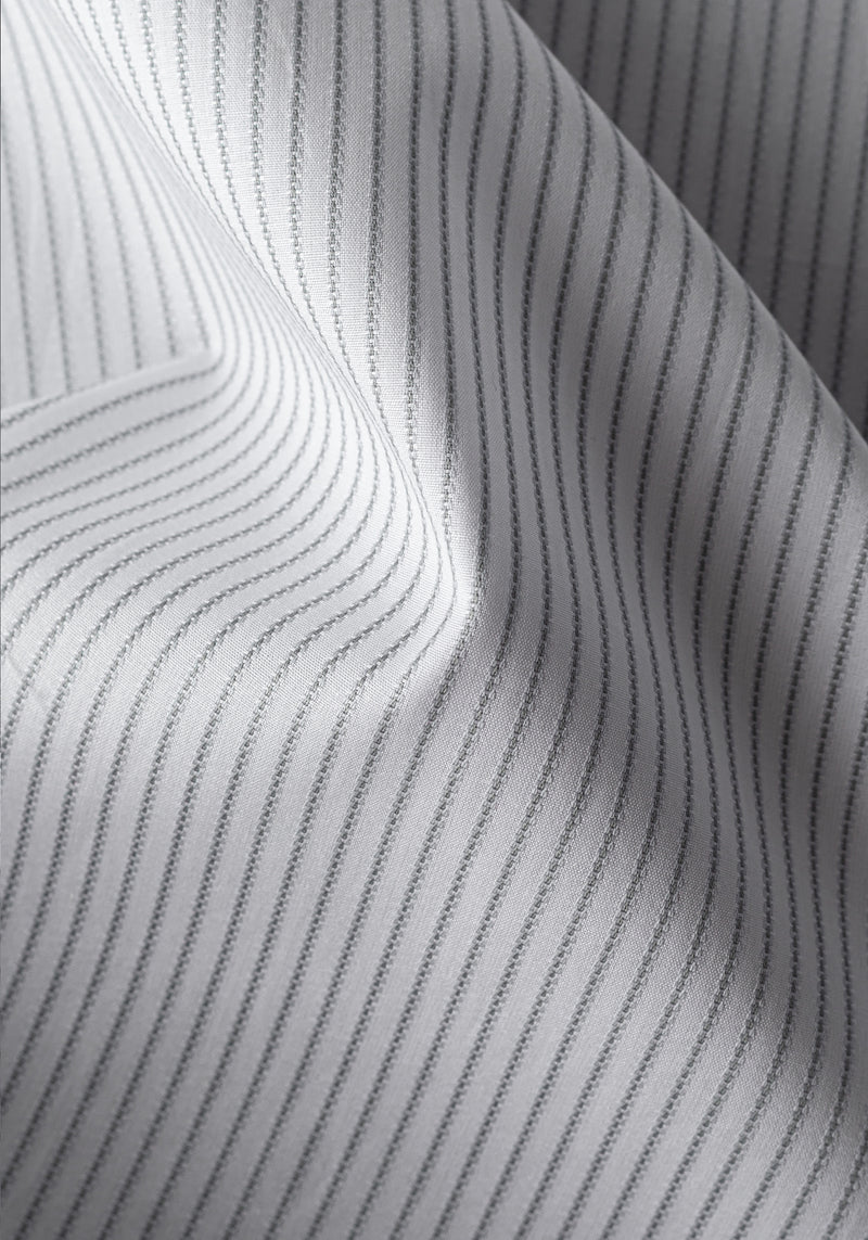 Silver Grey Stripe Fine Poplin Shirt