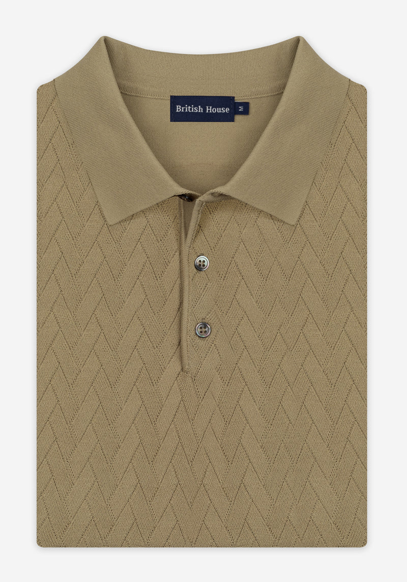 Cafe Beige Polyamide Knitted Polo Shirt