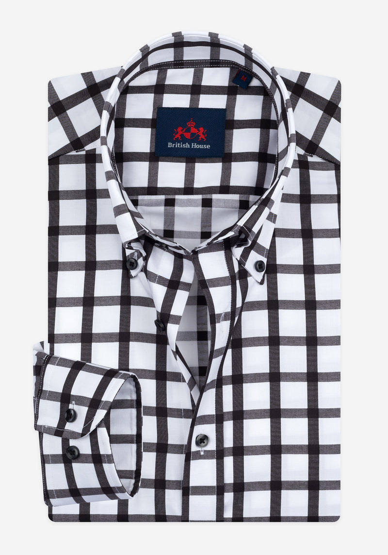 Slate Black Checked Signature Twill Shirt
