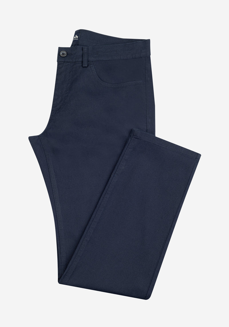 Shadow Navy Cotton Tencel Gabardine