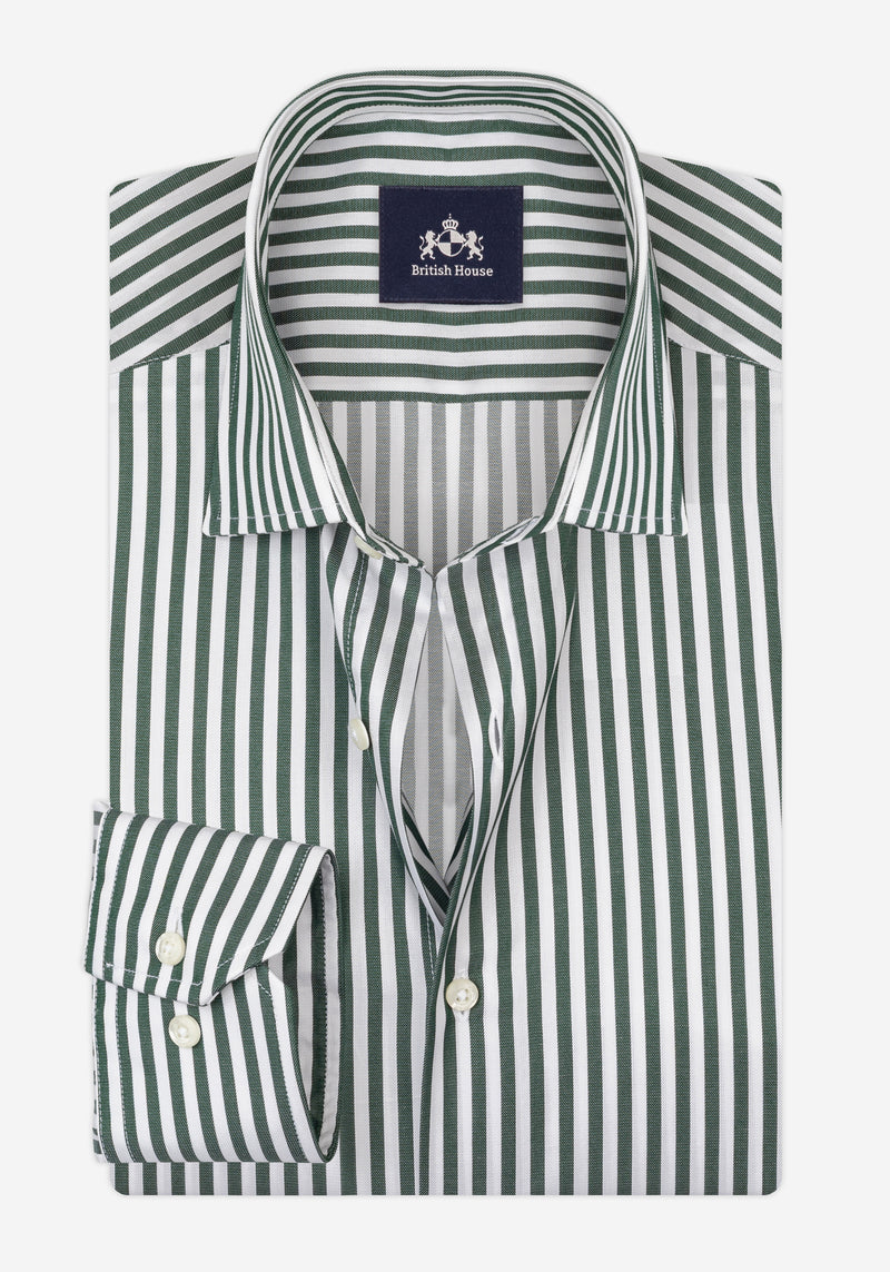 Palm Green Stripe Signature Twill Shirt