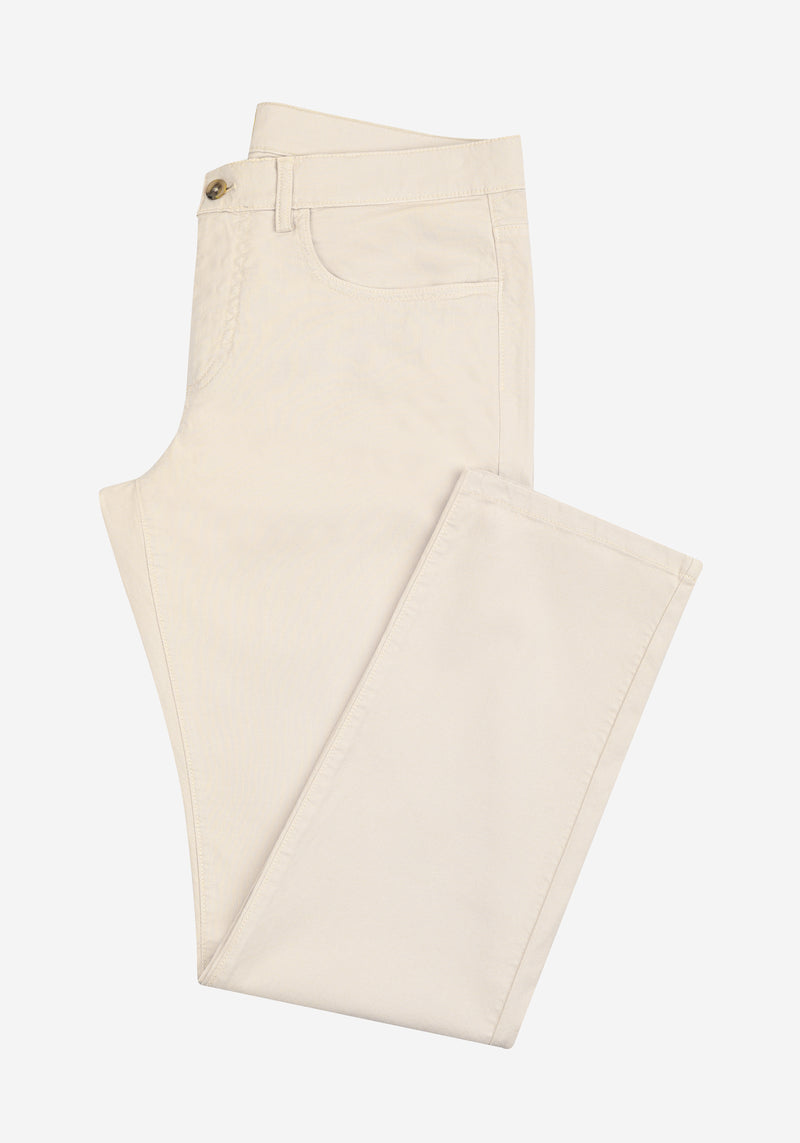 Coastal Beige Cotton Tencel Gabardine