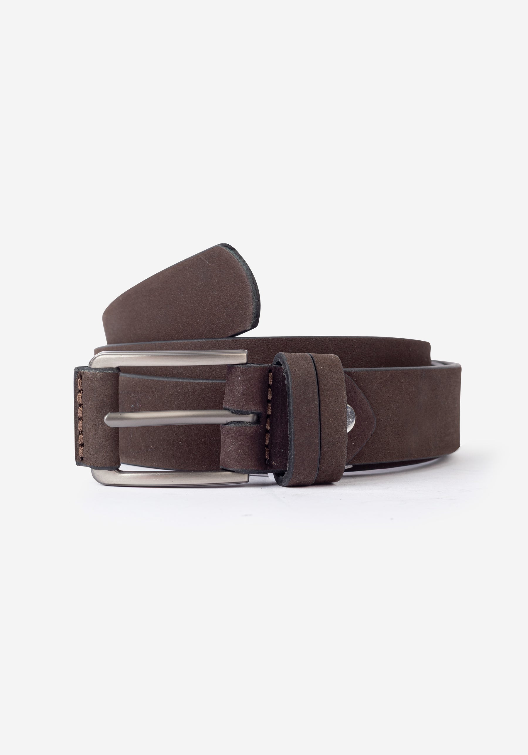Wood Brown Leather Belt