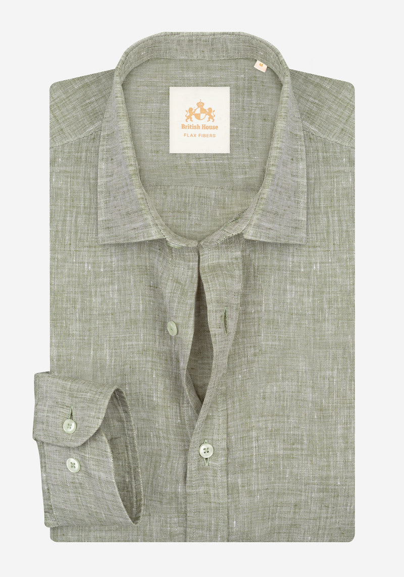 Ash Olive Belgian Linen Shirt