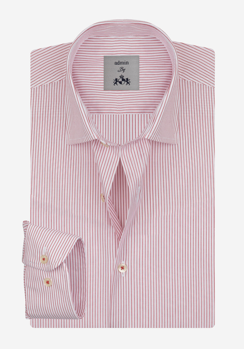 Crimson Red Stripe Poplin Shirt
