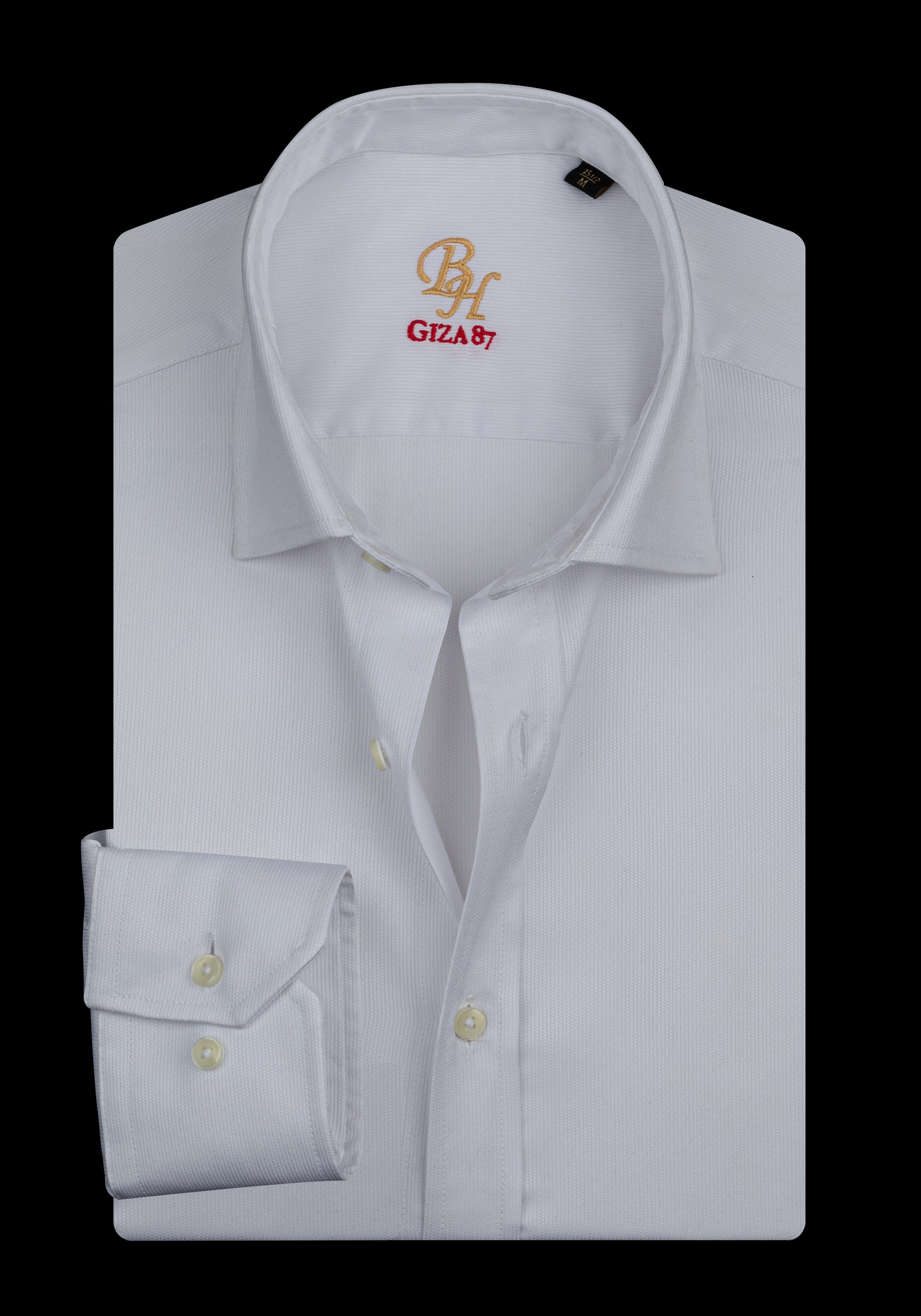 Giza 87 Cotton Imperial White Basket Weave Shirt