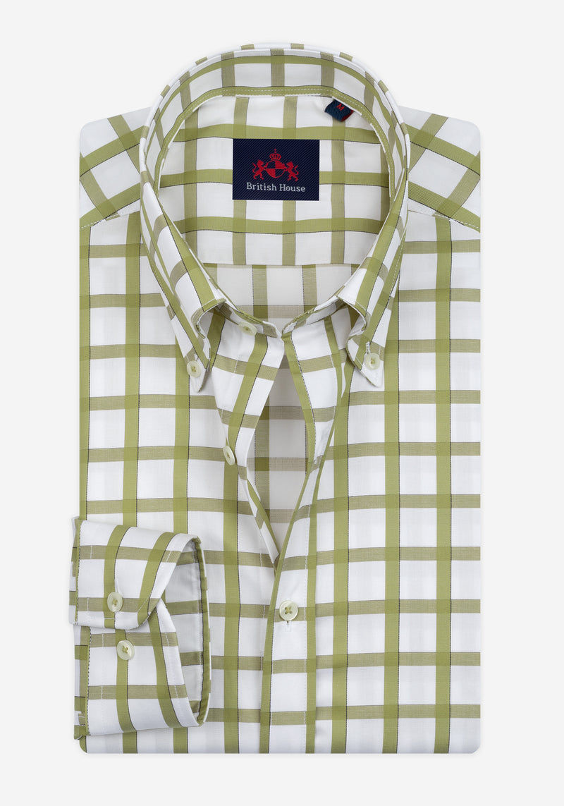 Herb Green Checked Signature Twill Shirt