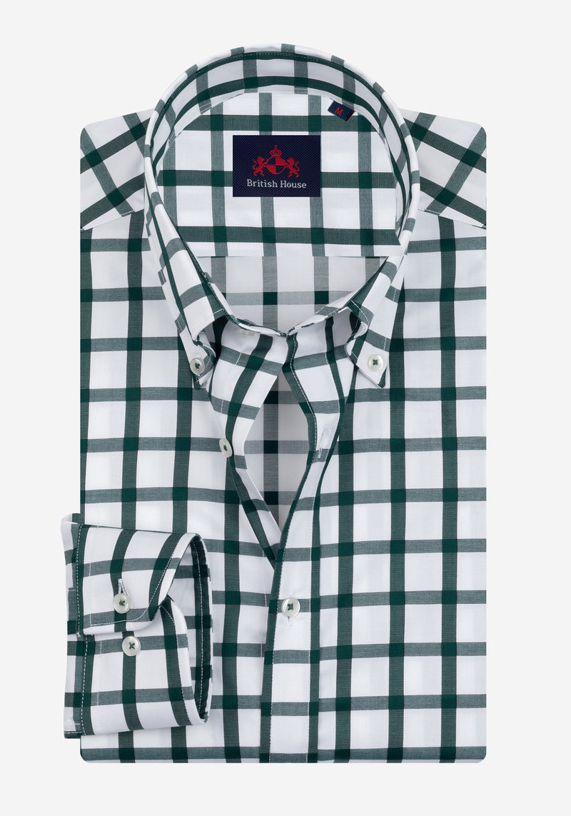 Emerald Green Checked Signature Twill Shirt