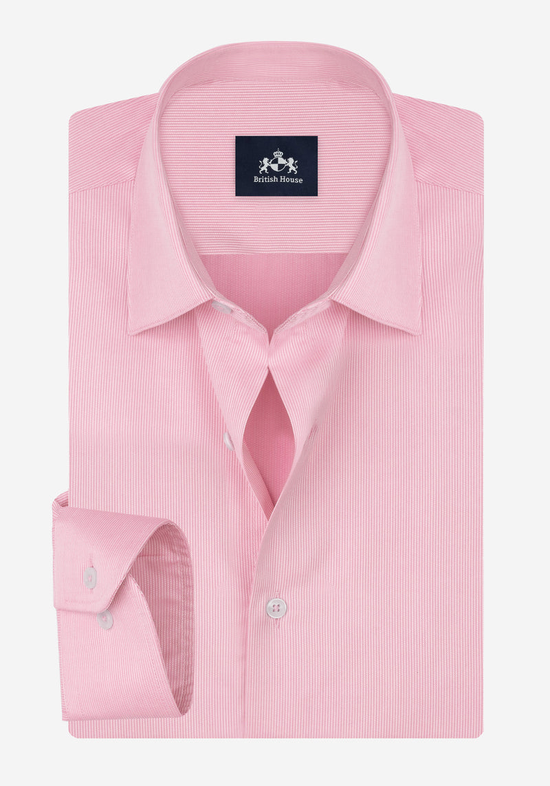 Blush Pink Stripe Piqué Shirt