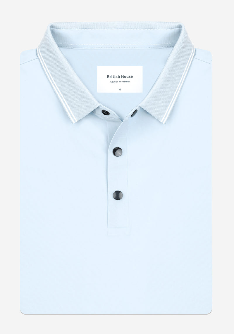 Aqua Blue Aero-Hybrid Polo Shirt