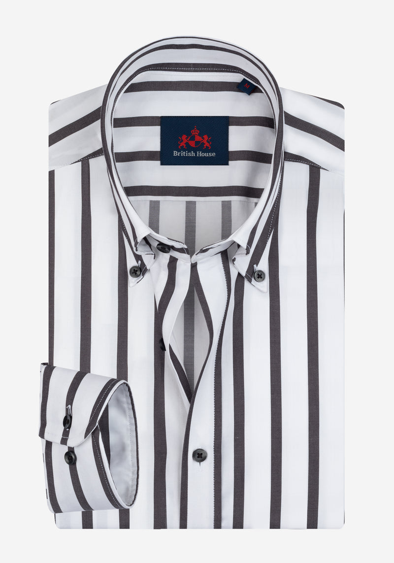 Onyx Black Stripe Signature Twill Shirt
