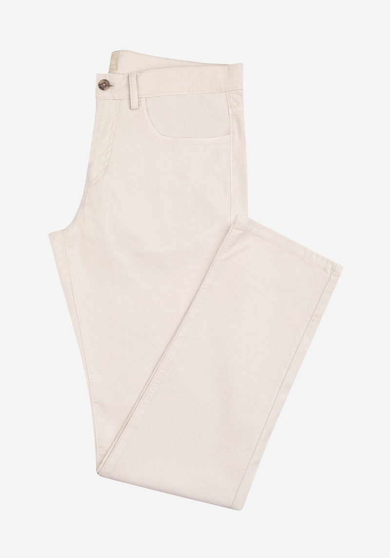 Sandstone Beige Cotton Tencel Gabardine