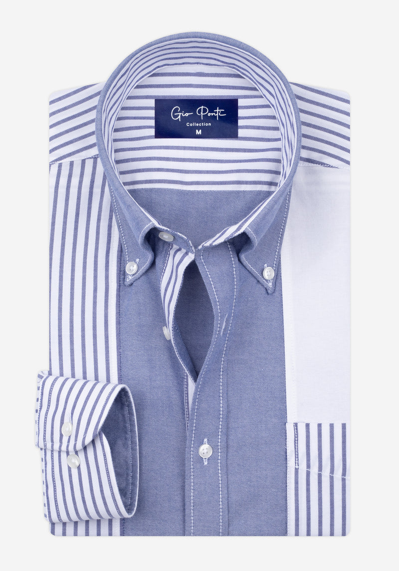 Navy Tri-Tone Oxford Shirt