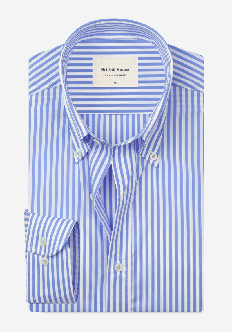 Cornflower Blue Stripe Aero-Hybrid Shirt