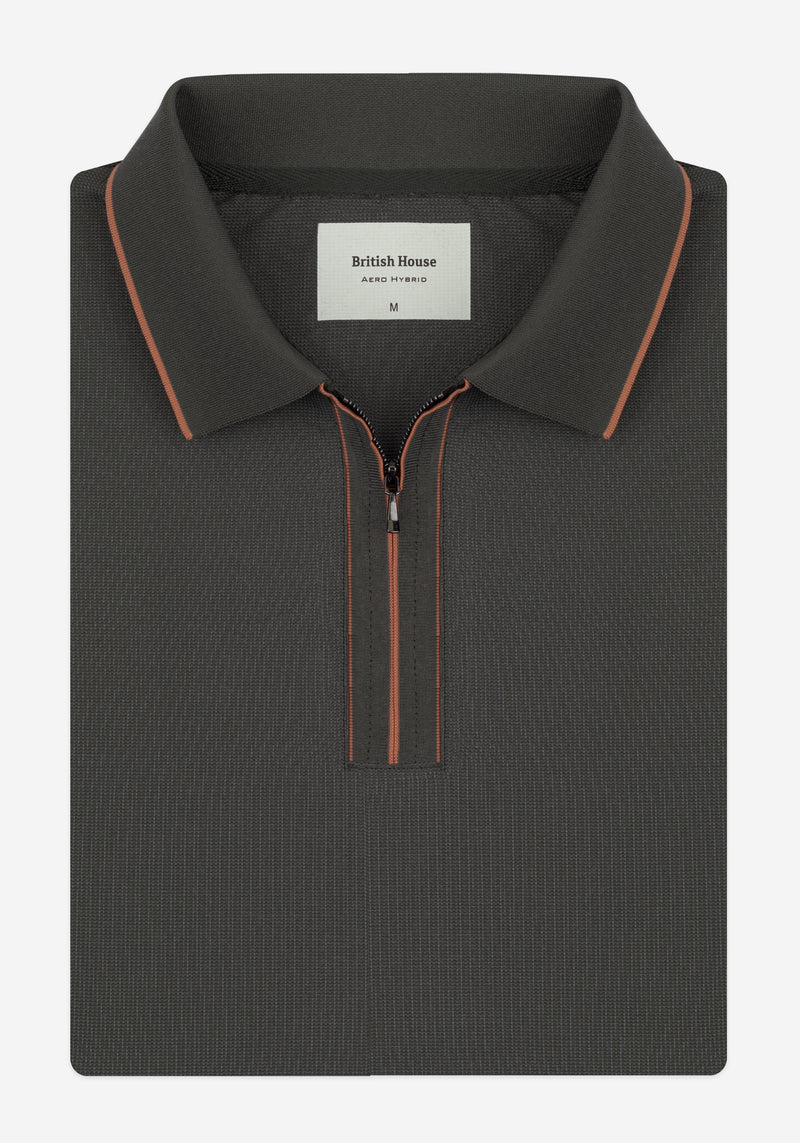Smoked Olive Aero-Hybrid Polo Shirt