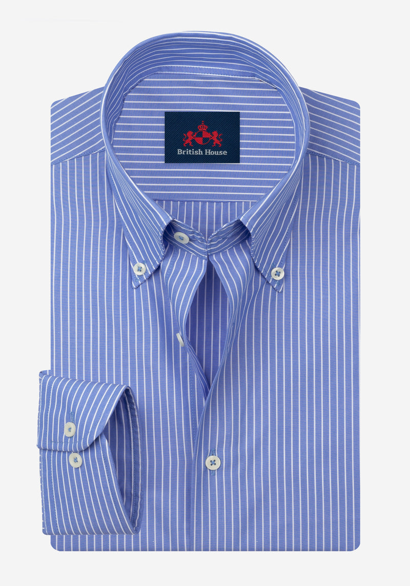Azure Blue Stripe Poplin Shirt